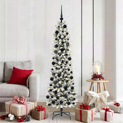 B&Q -  Artificial Christmas Tree With 300 Leds With Stand White 180 Cm