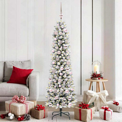 B&Q -  Artificial Christmas Tree With 300 Leds With Stand White 180 Cm