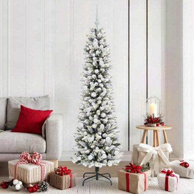 B&Q -  Artificial Christmas Tree With 300 Leds With Stand White 180 Cm
