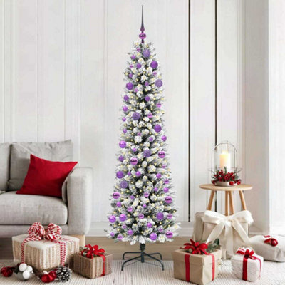 B&Q -  Artificial Christmas Tree With 300 Leds With Stand White 180 Cm