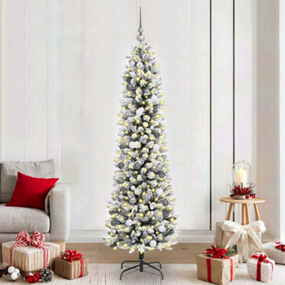 Vidaxl White Artificial Christmas Tree With 300 Leds With Stand 210 Cm