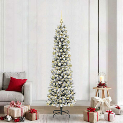 Vidaxl Green/White Artificial Christmas Tree With 300 Leds And 210 Cm