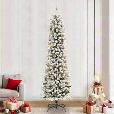 Vidaxl White Artificial Christmas Tree With 300 Leds With Stand 240 Cm