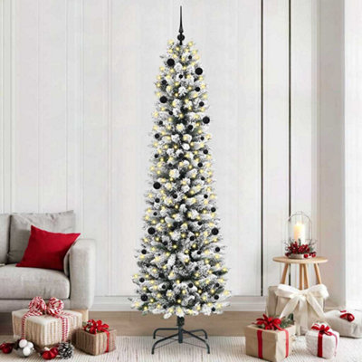 B&Q -  Artificial Christmas Tree With 300 Leds With Stand White 240 Cm