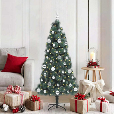 B&Q -  Artificial Pre-Lit Christmas Tree With Ball Set Green 150 Cm