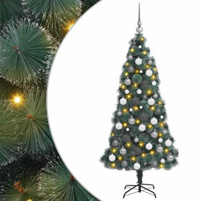 Vidaxl Green Artificial Pre-Lit Christmas Tree With Ball Set 180 Cm