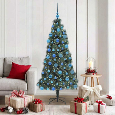 Vidaxl Green Artificial Pre-Lit Christmas Tree With Ball Set 180 Cm