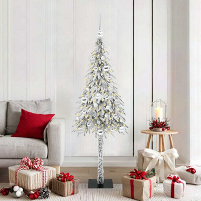 VIDAXL Artificial Christmas Tree - 150 cm - White - PE and Steel - LED Lights - Image 3