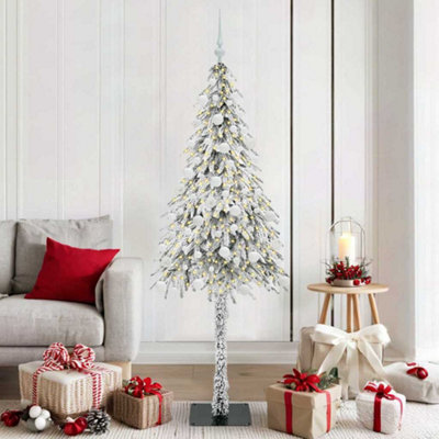 Vidaxl White Christmas Tree With 300 Leds 180 Cm Pe And Steel