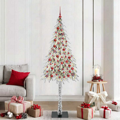 Vidaxl White Christmas Tree With 300 Leds 210 Cm Pe And Steel