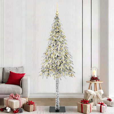 Vidaxl White Christmas Tree With 300 Leds 210 Cm Pe And Steel