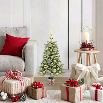 vidaXL Artificial Christmas Tree with LED Lights - 65 cm - Green - Image 4