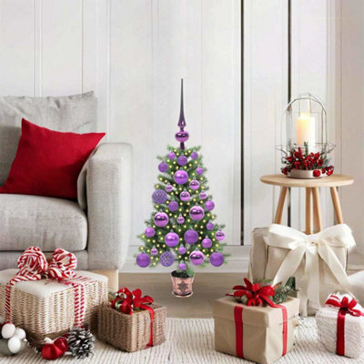 vidaXL Artificial Christmas Tree with 150 LEDs - Green - 65 cm - PE - Image 4
