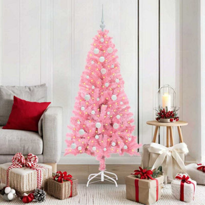 Vidaxl Pink Christmas Tree With 150 Leds With Stand 150 Cm Pvc