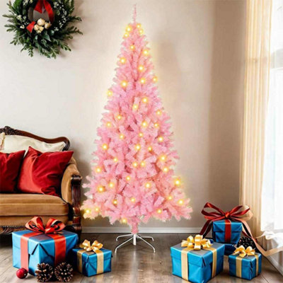 Vidaxl Christmas Tree With 300 Leds With Stand Pink 180 Cm Pvc from B&Q