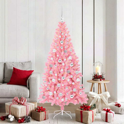 Vidaxl (Pink, 180 Cm) Artificial Christmas Tree Christmas Display Tree With Leds And Ball Set - Image 3