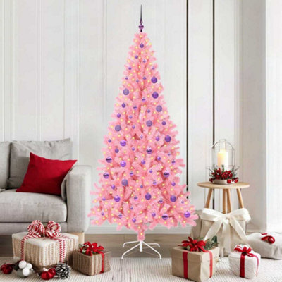 Vidaxl Christmas Tree With 300 Leds With Stand Pink 180 Cm Pvc from B&Q
