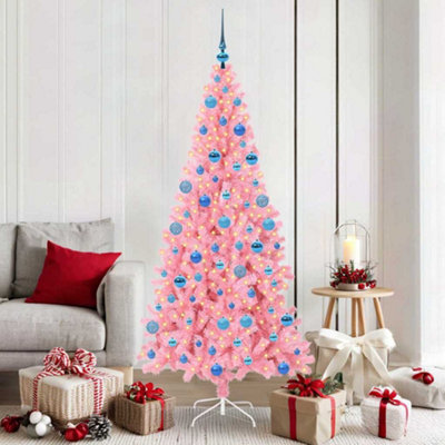 Vidaxl Christmas Tree With 300 Leds With Stand Pink 180 Cm Pvc from B&Q