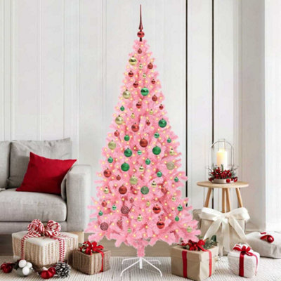 Vidaxl Pink Christmas Tree With 300 Leds With Stand 180 Cm Pvc
