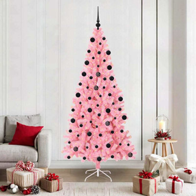 Vidaxl Christmas Tree With 300 Leds With Stand Pink 210 Cm Pvc from B&Q