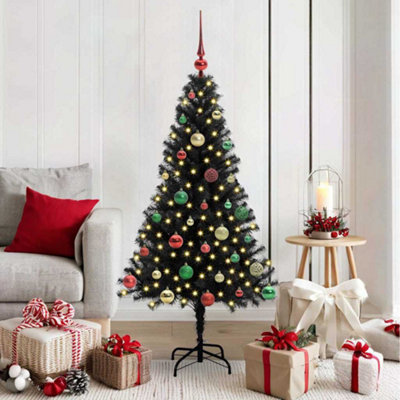 Vidaxl Christmas Tree With 150 Leds With Stand Black 150 Cm Pvc
