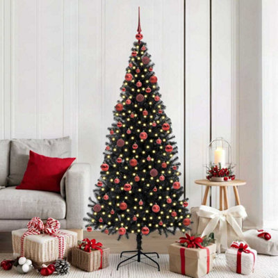 Vidaxl (Black, 180 Cm) Artificial Christmas Tree Christmas Display Tree With Leds And Ball Set - Image 3