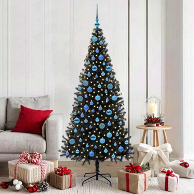 B&Q -  Christmas Tree With 300 Leds With Stand Black 180 Cm Pvc