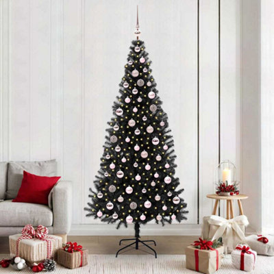 Vidaxl Christmas Tree With 300 Leds With Stand Black 210 Cm Pvc from B&Q