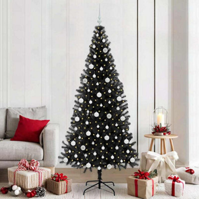 Vidaxl Christmas Tree With 300 Leds With Stand Black 210 Cm Pvc from B&Q