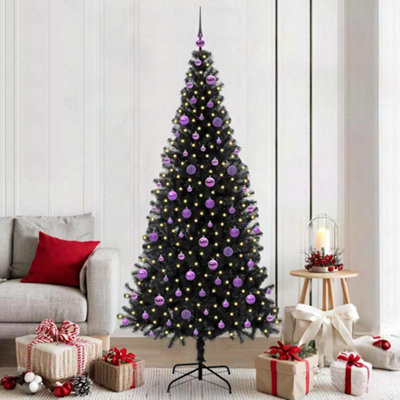 Vidaxl Christmas Tree With 300 Leds With Stand Black 210 Cm Pvc from B&Q