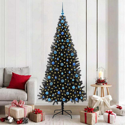 Vidaxl Christmas Tree With 300 Leds With Stand Black 210 Cm Pvc from B&Q