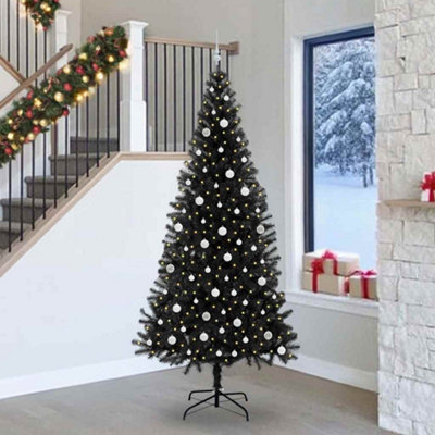Vidaxl Christmas Tree With 300 Leds With Stand Black 240 Cm Pvc from B&Q