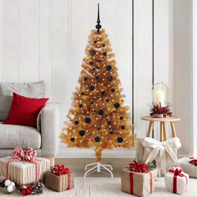 Vidaxl Gold Christmas Tree With 150 Leds With Stand 150 Cm Pet