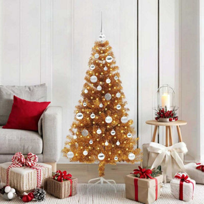 Vidaxl Gold Christmas Tree With 150 Leds With Stand 150 Cm Pet