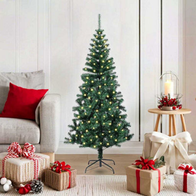 B&Q -  Artificial Pre-Lit Christmas Tree Green 120 Cm Pvc And Metal