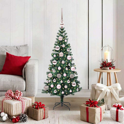 Vidaxl Green Artificial Pre-Lit Christmas Tree 120 Cm Pvc And Metal