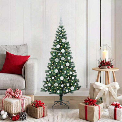 B&Q -  Artificial Pre-Lit Christmas Tree Green 120 Cm Pvc And Metal