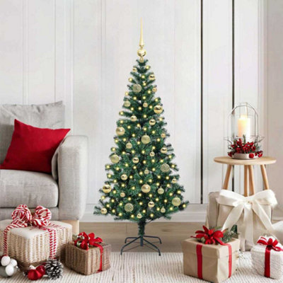 Vidaxl Green Artificial Pre-Lit Christmas Tree 120 Cm Pvc And Metal