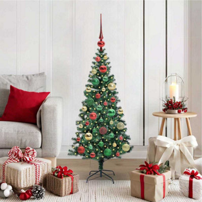 Vidaxl Green Artificial Pre-Lit Christmas Tree 120 Cm Pvc And Metal