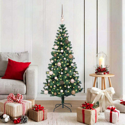 Vidaxl Green Artificial Pre-Lit Christmas Tree 150 Cm Pvc And Metal