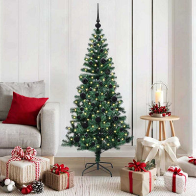 B&Q -  Artificial Pre-Lit Christmas Tree Green 150 Cm Pvc And Metal