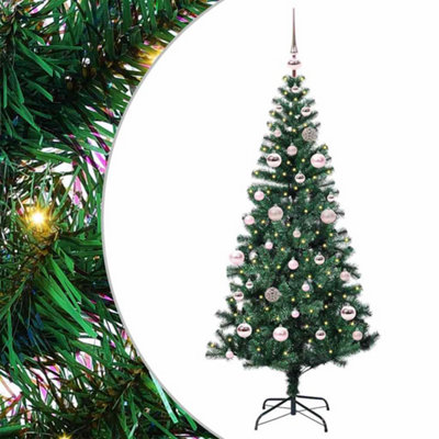 Vidaxl Green Artificial Pre-Lit Christmas Tree 150 Cm Pvc And Metal