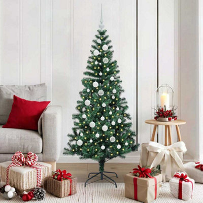 Vidaxl Green Artificial Pre-Lit Christmas Tree 150 Cm Pvc And Metal