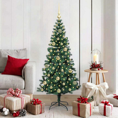 B&Q -  Artificial Pre-Lit Christmas Tree Green 150 Cm Pvc And Metal