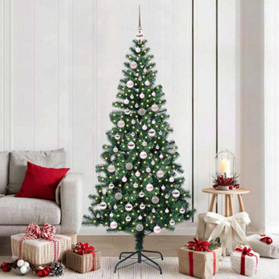 vidaXL Pre-lit Artificial Christmas Tree - Green - 210 cm - Image 3