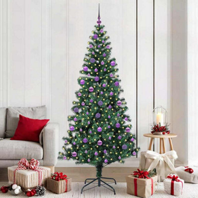 B&Q -  Artificial Pre-Lit Christmas Tree Green 210 Cm Pvc And Metal