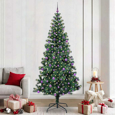 B&Q -  Artificial Pre-Lit Christmas Tree Green 240 Cm Pvc And Metal