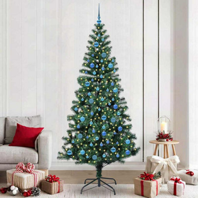 B&Q -  Artificial Pre-Lit Christmas Tree Green 240 Cm Pvc And Metal