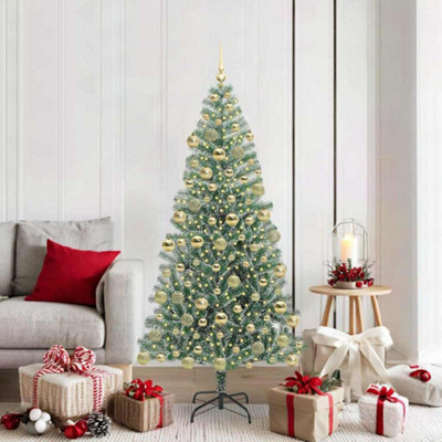Vidaxl (180 Cm) Artificial Christmas Tree Snow Flocked With Led Light Trees Holiday - Image 3