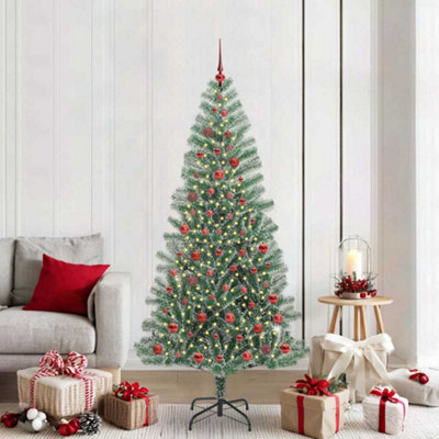 VIDAXL Artificial Christmas Tree with Snow Flocked LED Lights 210 cm Green - Image 3